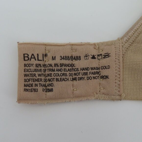 Bali Medium M 3488 Comfort Revolution Shaping Wireless Bra Solid Beige Lined - Picture 10 of 12